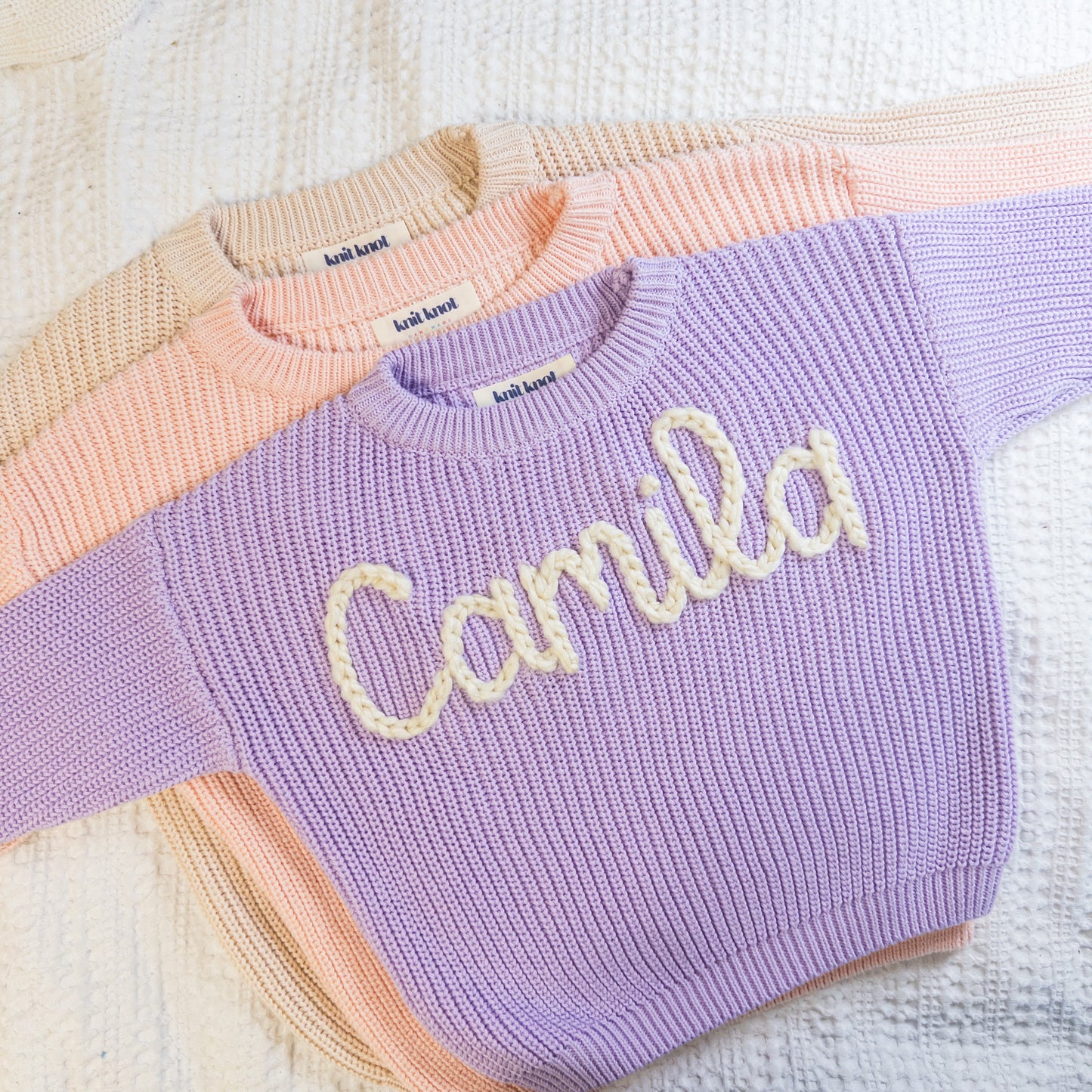 Custom Personalized Hand Embroidered Sweater - Purple